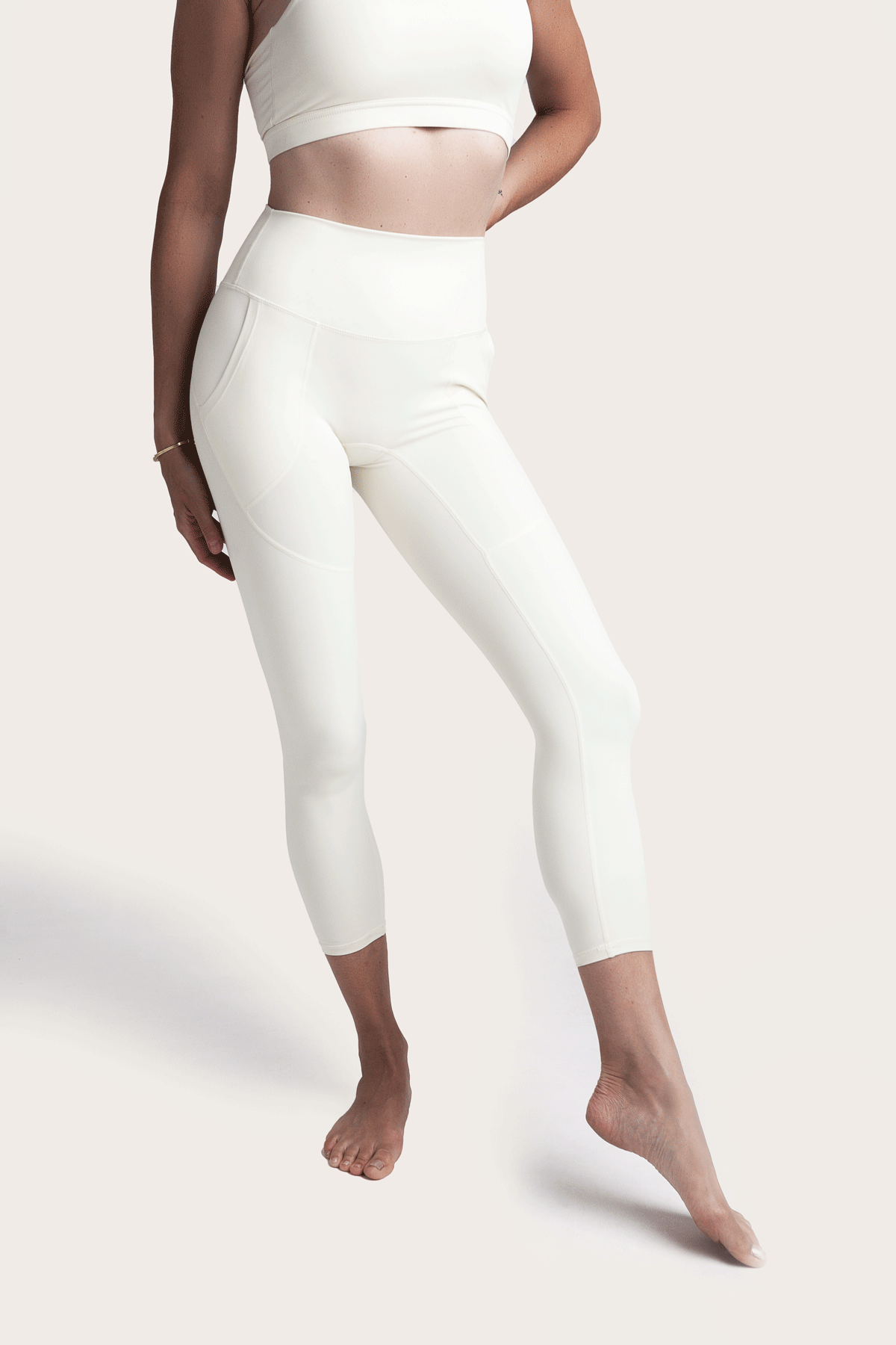 Soft Recycled Leggings With Pockets - Oatmeal