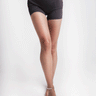 Soft Recycled Contour Shorts With Pockets - Slate Grey on model with hands on hips