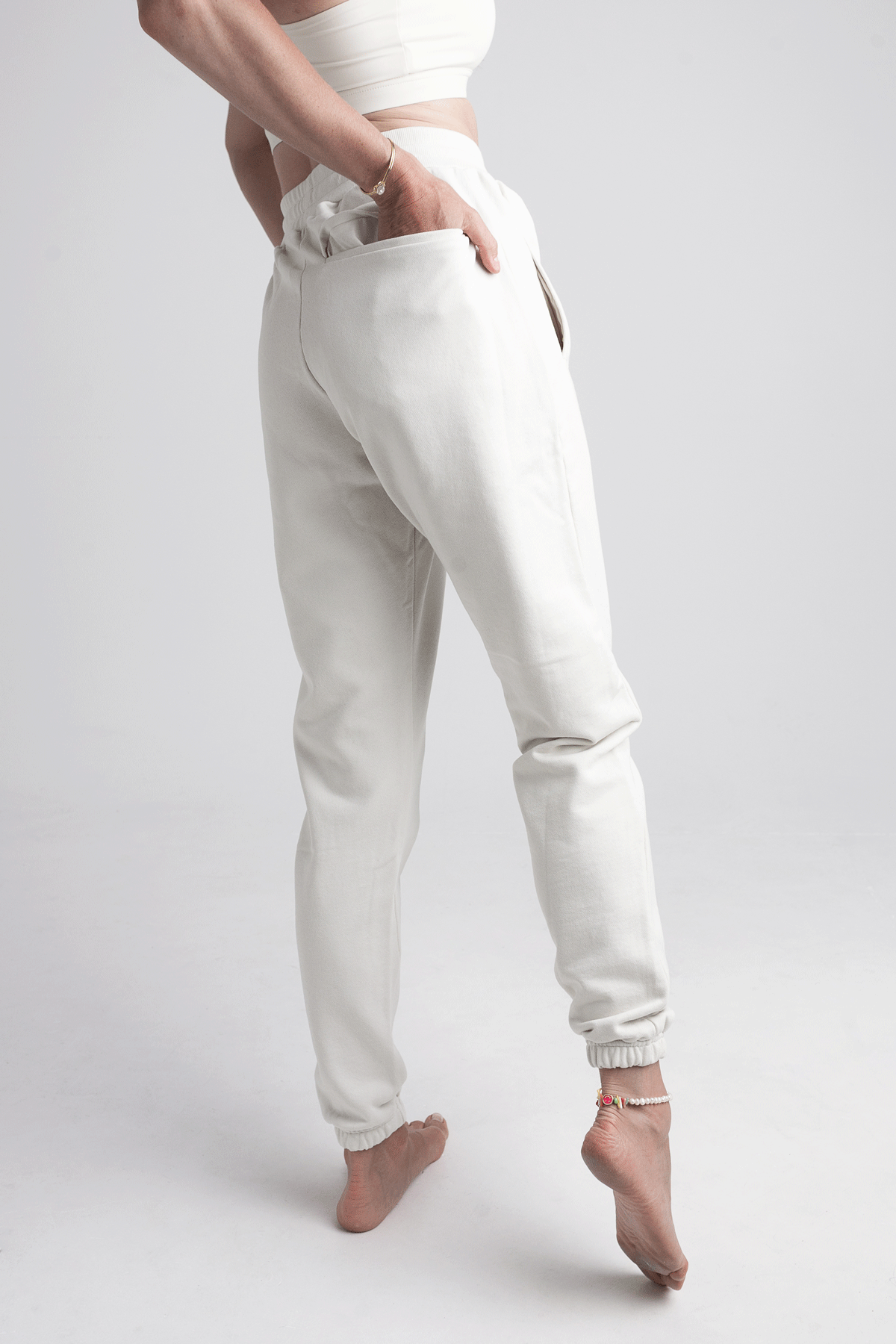 Organic Cotton Drawstring Joggers - Oatmeal