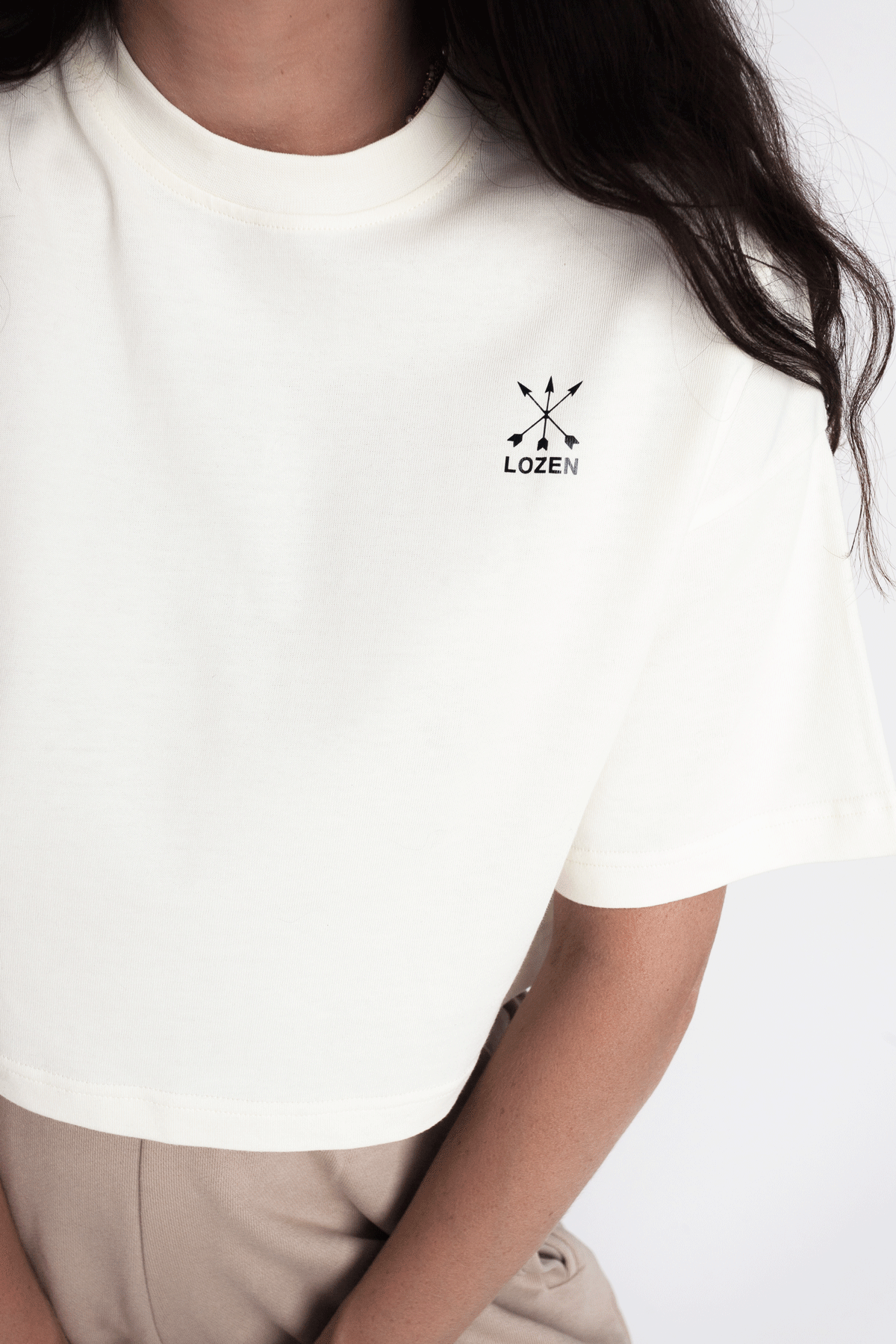 Organic crop top - Cream