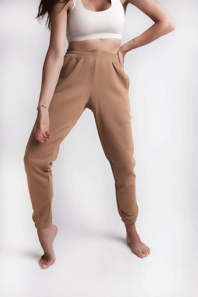 Organic Cotton Drawstring Joggers - Mushroom