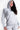 Recycled Cotton Hoody - Grey on model with hood up