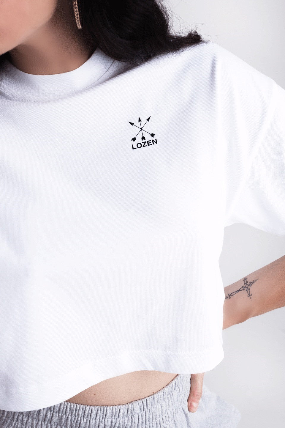 Organic crop top - White