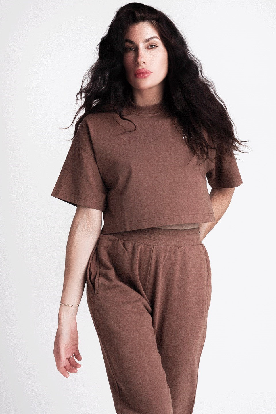 Organic crop top - Chocolate
